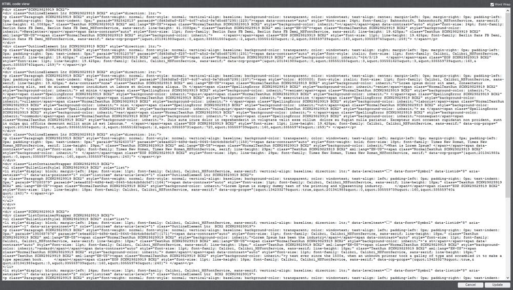 Incomprehensible mass of HTML source code