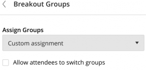 Screenshot of Assign Groups drowdown