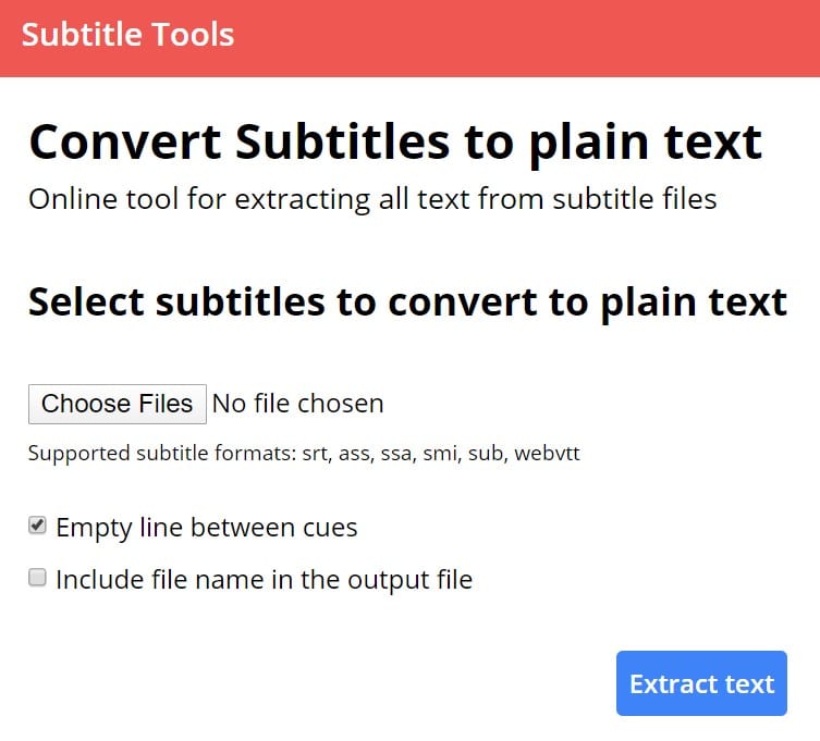 Screenshot of online converter tool