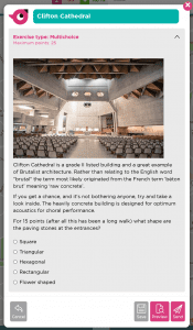 multiple choice exercise in Seppo at Clifton Cathedral