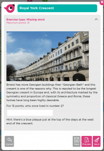 a missing word exercise about Royal York Crescent