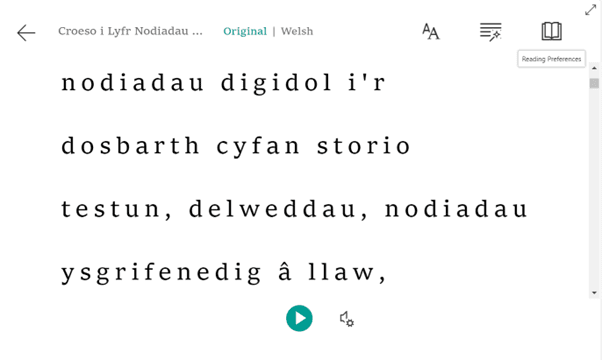 Screenshot of the translation function in Immersive Reader in Teams